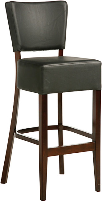 Vacker och bekväm barstol i tidlös design. Med stoppad sits och rygg.
Välj mellan flera olika varianter.
Här visas wengé/svart läder.

Material: Trä
Vikt: 6,7 kg
Storlek: B:47,5 x D:56,5 cm
Höjd: 114 cm
Sitshöjd: 80 cm
Sits: B:43 x D:44 cm